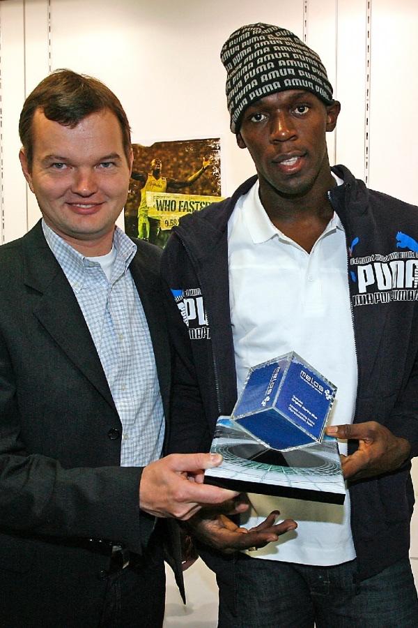 Pokalübergabe an Usain Bolt