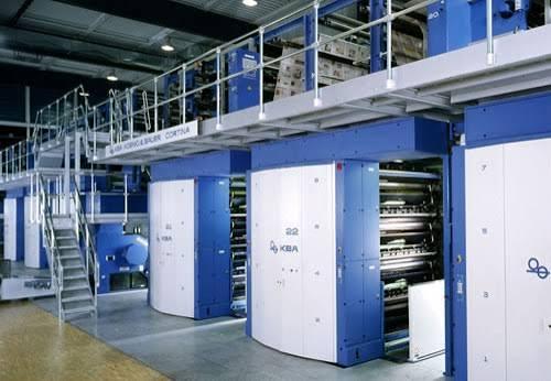 Druckwerke einer Rollenoffset-Anlage